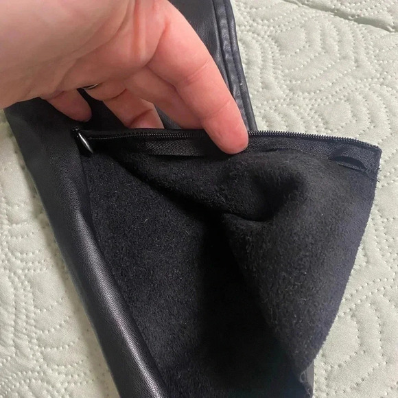 Zara Black Faux Leather high Waisted Pants Trousers Zip Ankle Size Medium M - Picture 3 of 9